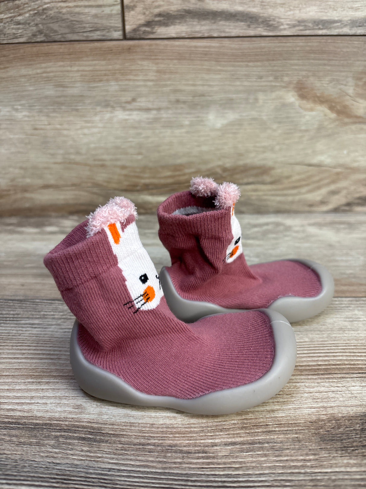 Tiny Explorings Bunny Sock Shoes Pink sz 2/3c