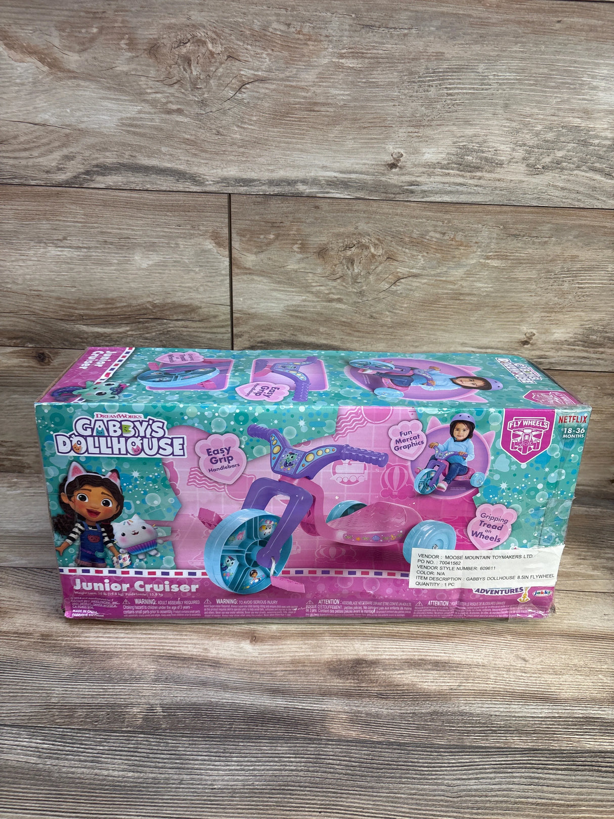 NEW Fly Wheels Junior Cruiser Tricycle 8.5'' Gabby's Dollhouse Ride On