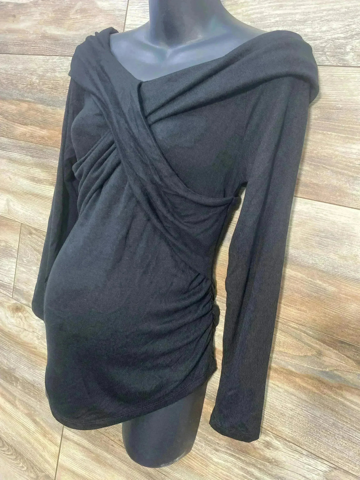 NEW Isabel Maternity Cross Front Top Black sz Small - Me n Mommy To Be