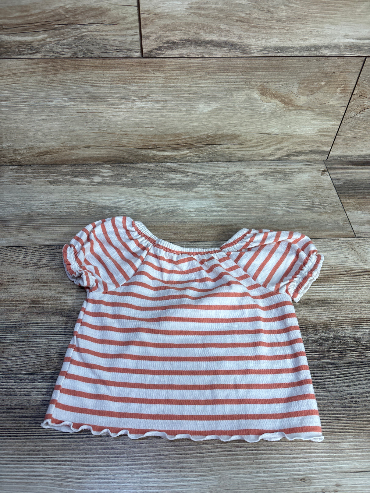 Cat & Jack Striped Puff Sleeve Shirt White sz 18m