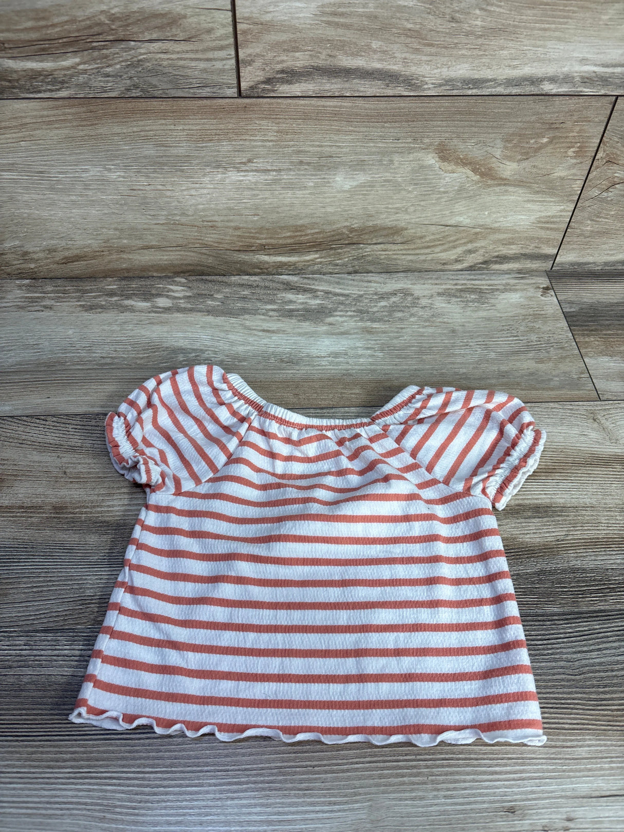 Cat & Jack Striped Puff Sleeve Shirt White sz 18m