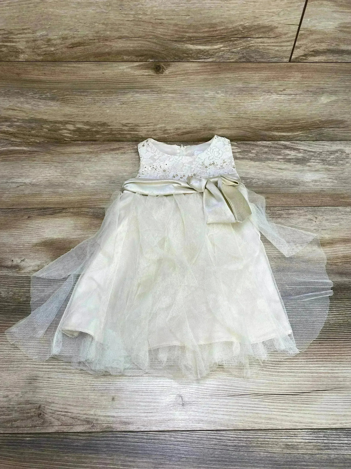 Rare Editions Tulle Sequin Dress Ivory sz 2T - Me n Mommy To Be
