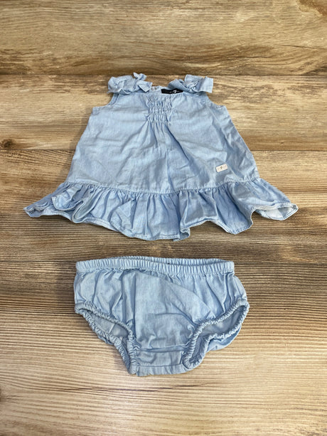 7 For All Mankind Chambray Dress & Bloomers Blue sz 0-3m - Me n Mommy To Be