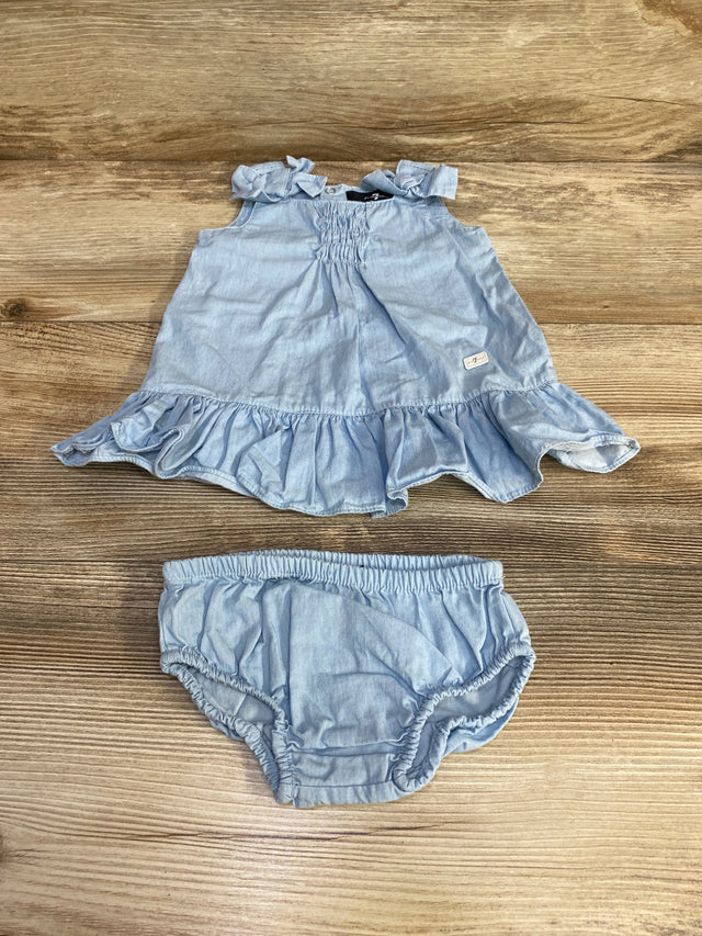 7 For All Mankind Chambray Dress & Bloomers Blue sz 0-3m - Me n Mommy To Be