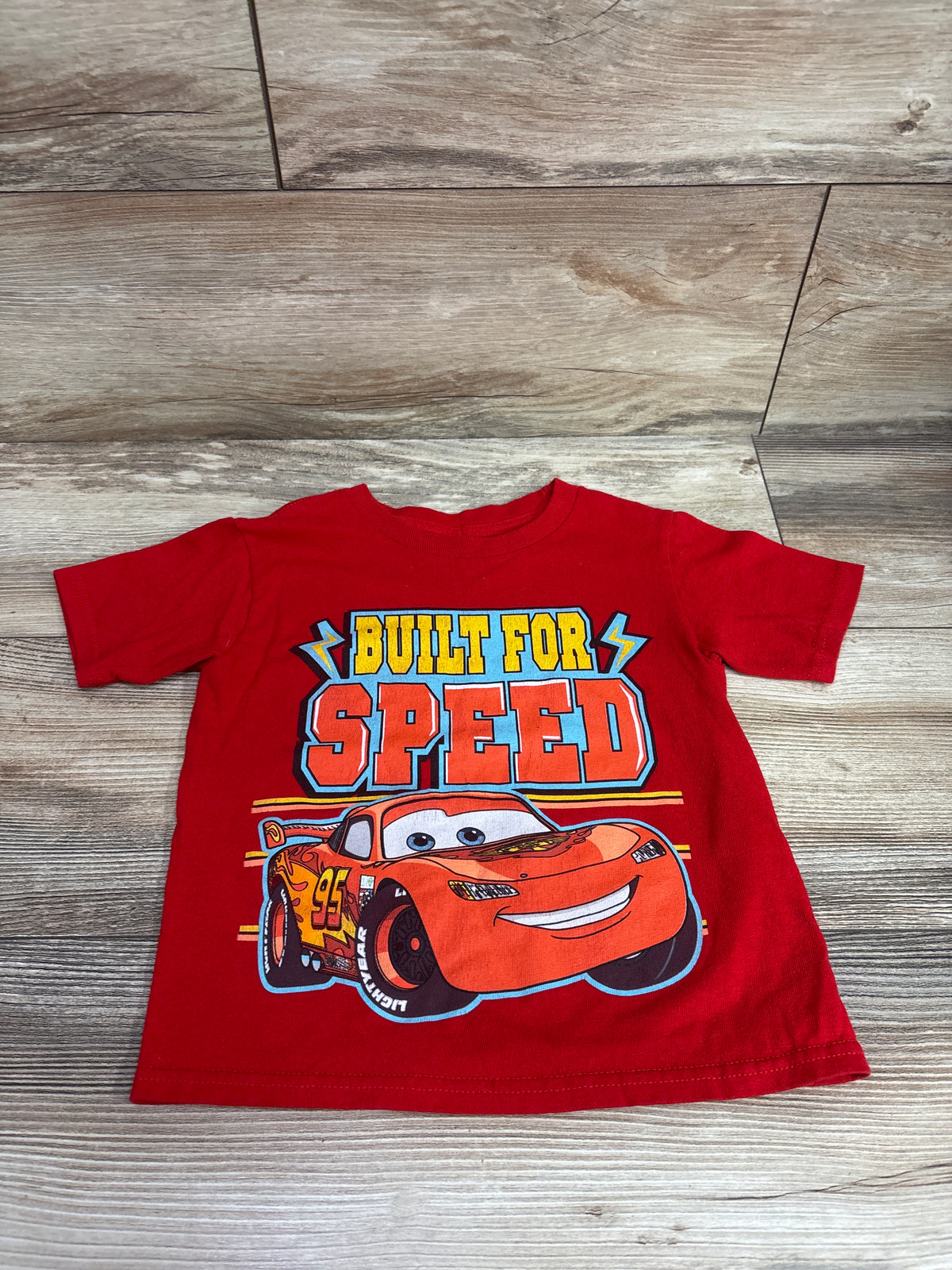 Disney Pixar Cars Built For Speed Shirt Red sz 3T