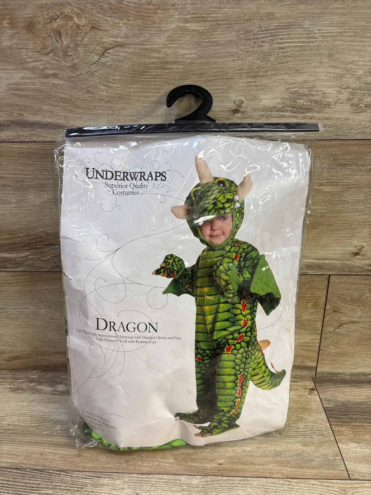 Underwraps 3pc Dragon Costume Green sz 6-12m