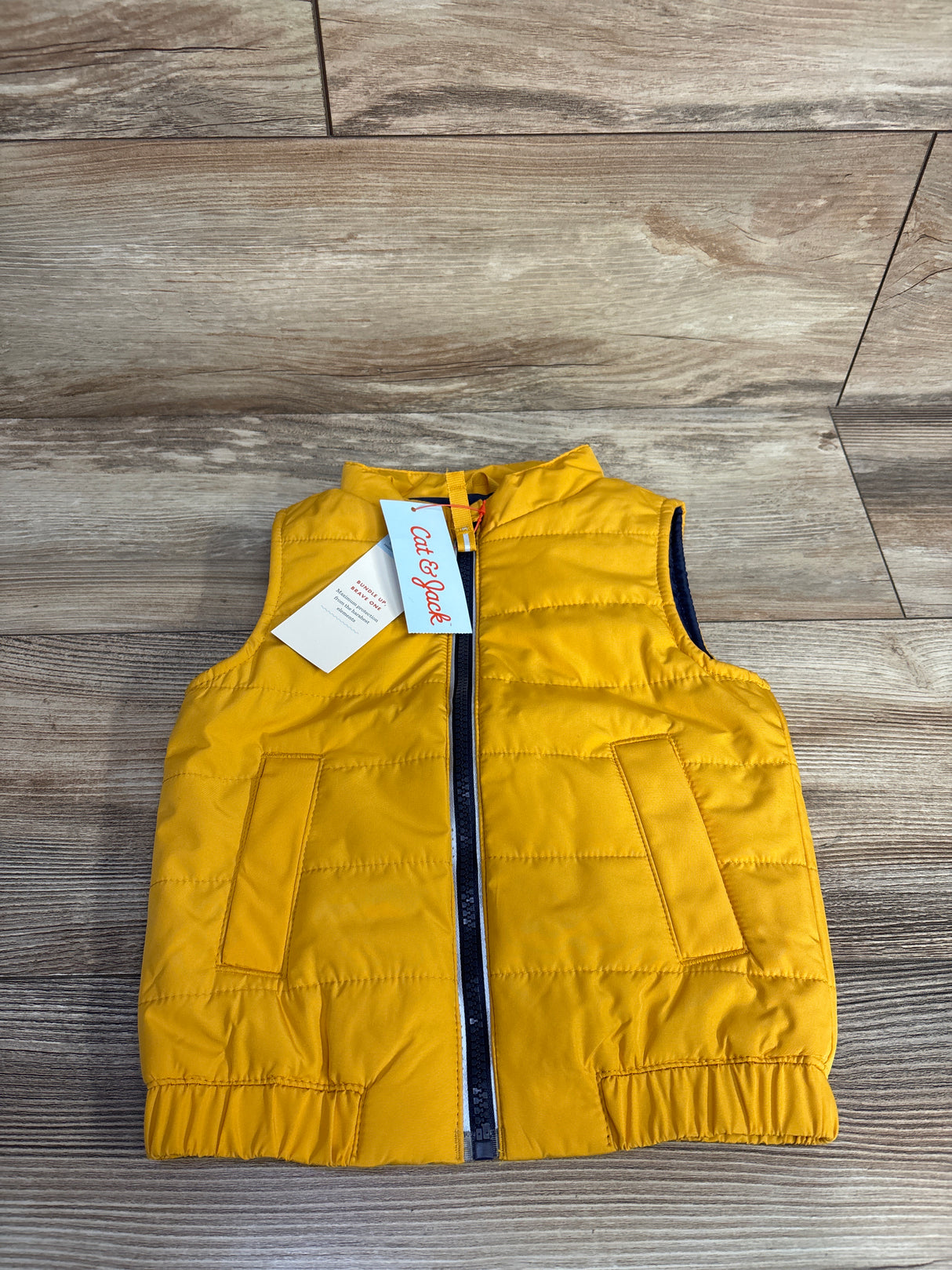 NEW Cat & Jack Puffer Vest Yellow sz 18m