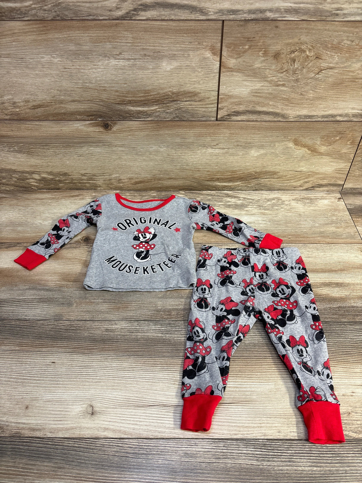 Disney Store 2pc Original Mouseketeer Pajama Set Grey sz 9-12m