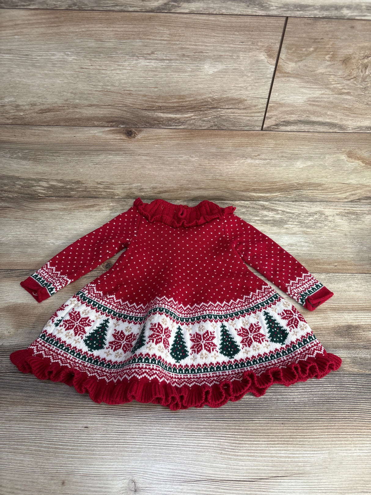 Tahari Christmas Sweater Knit Dress Red sz 12m