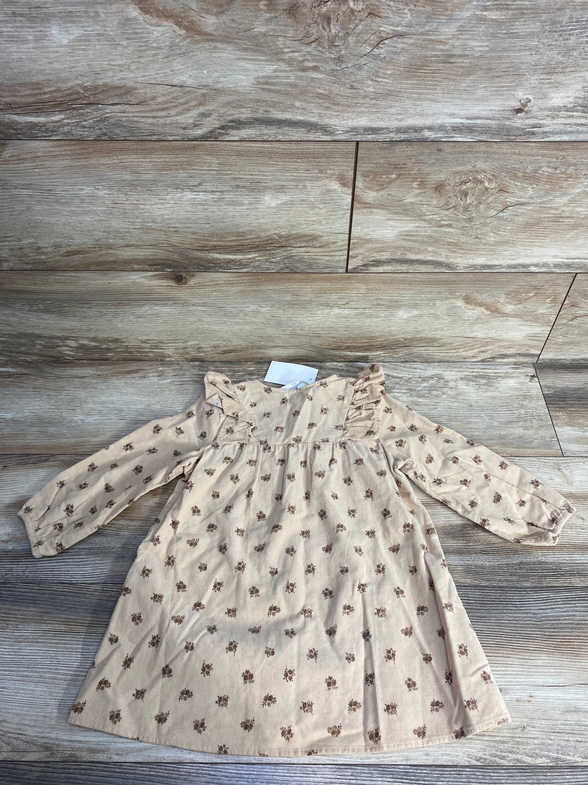 NEW H&M Floral Cord Dress Brown sz 3T