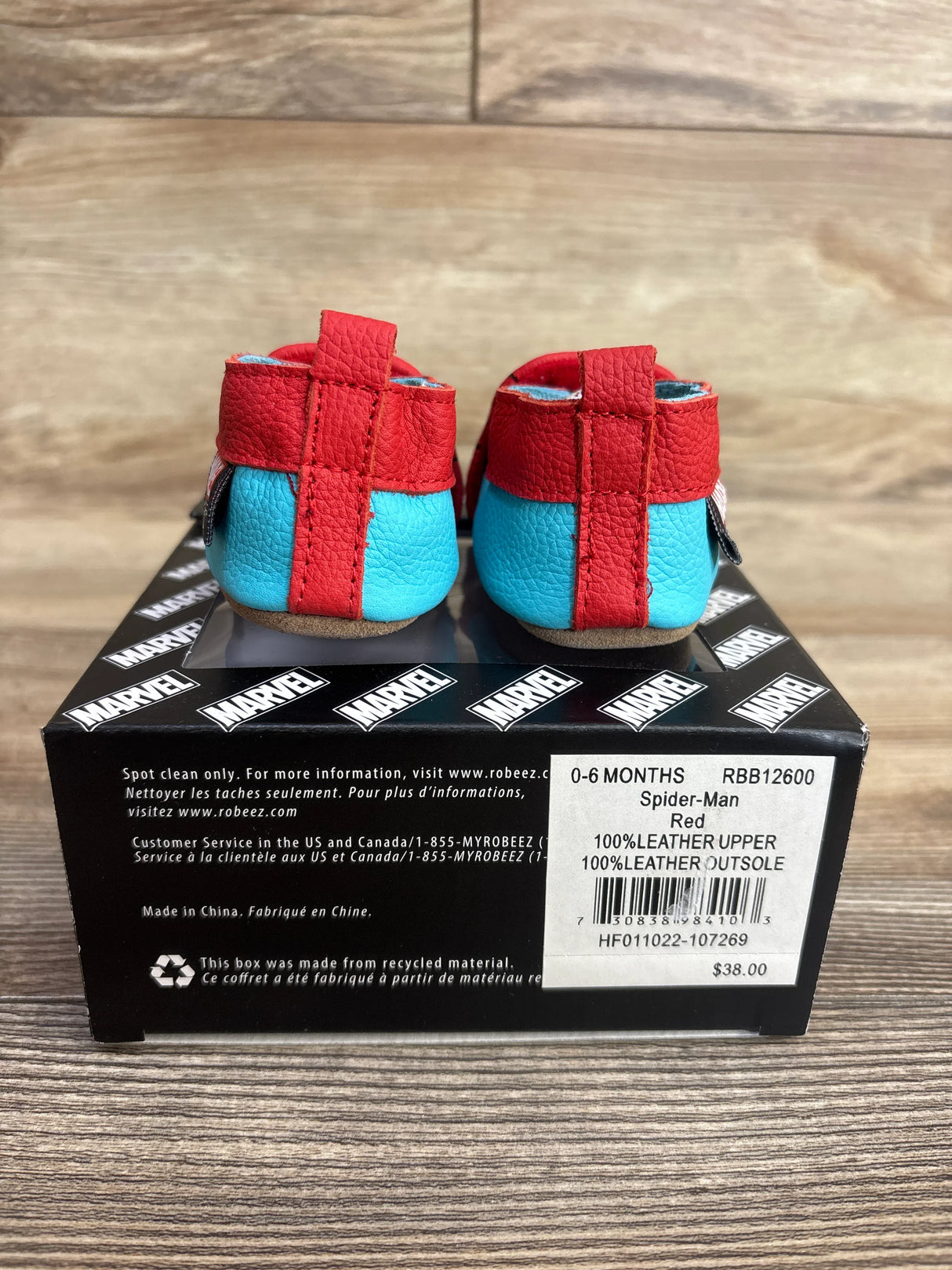 NEW Robeez Marvel Spider-Man Soft Sole Shoes Red sz 1/2c