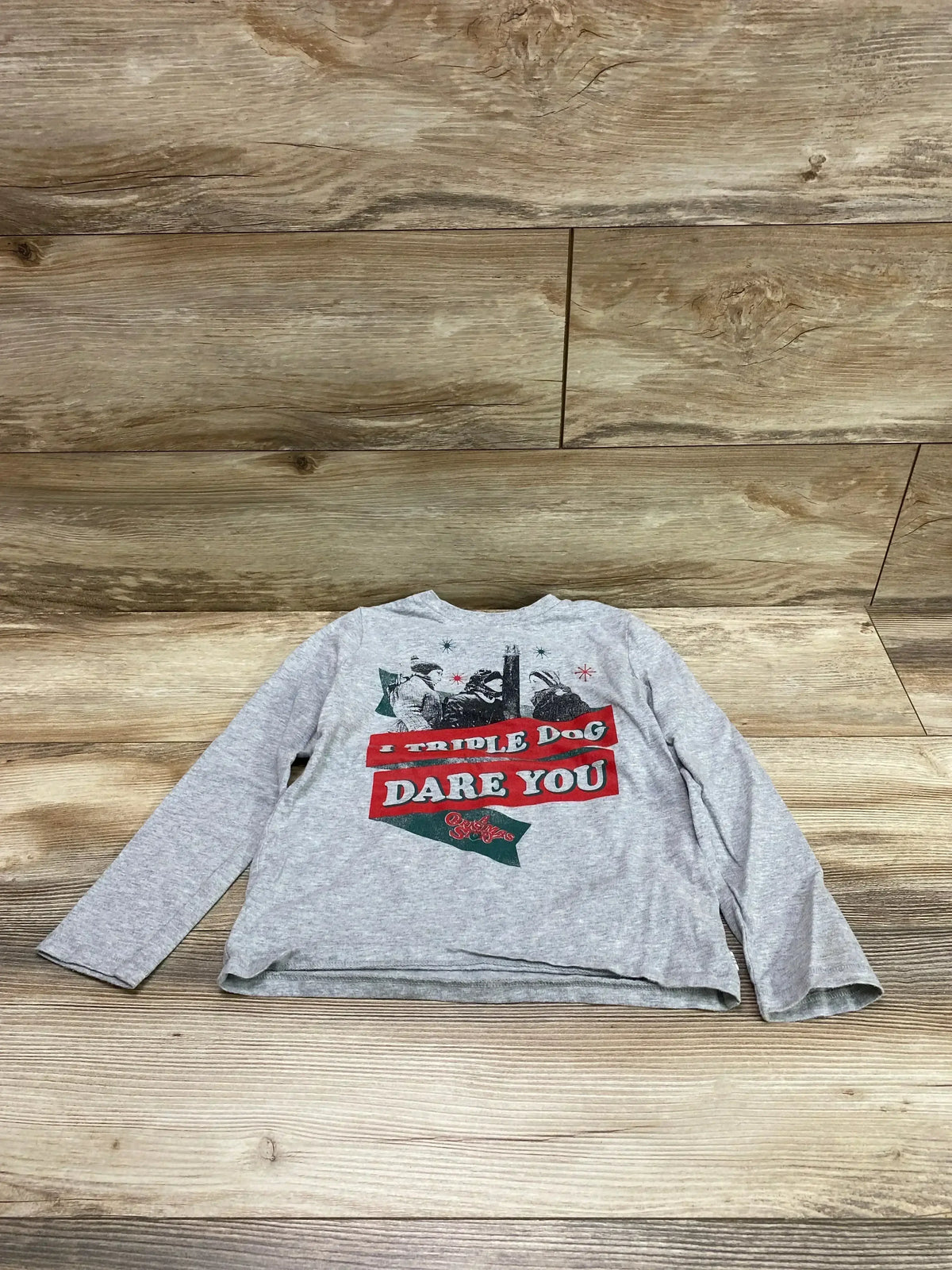 Gap Kids I Triple Dog Dare You Shirt Grey sz 5/6 - Me n Mommy To Be