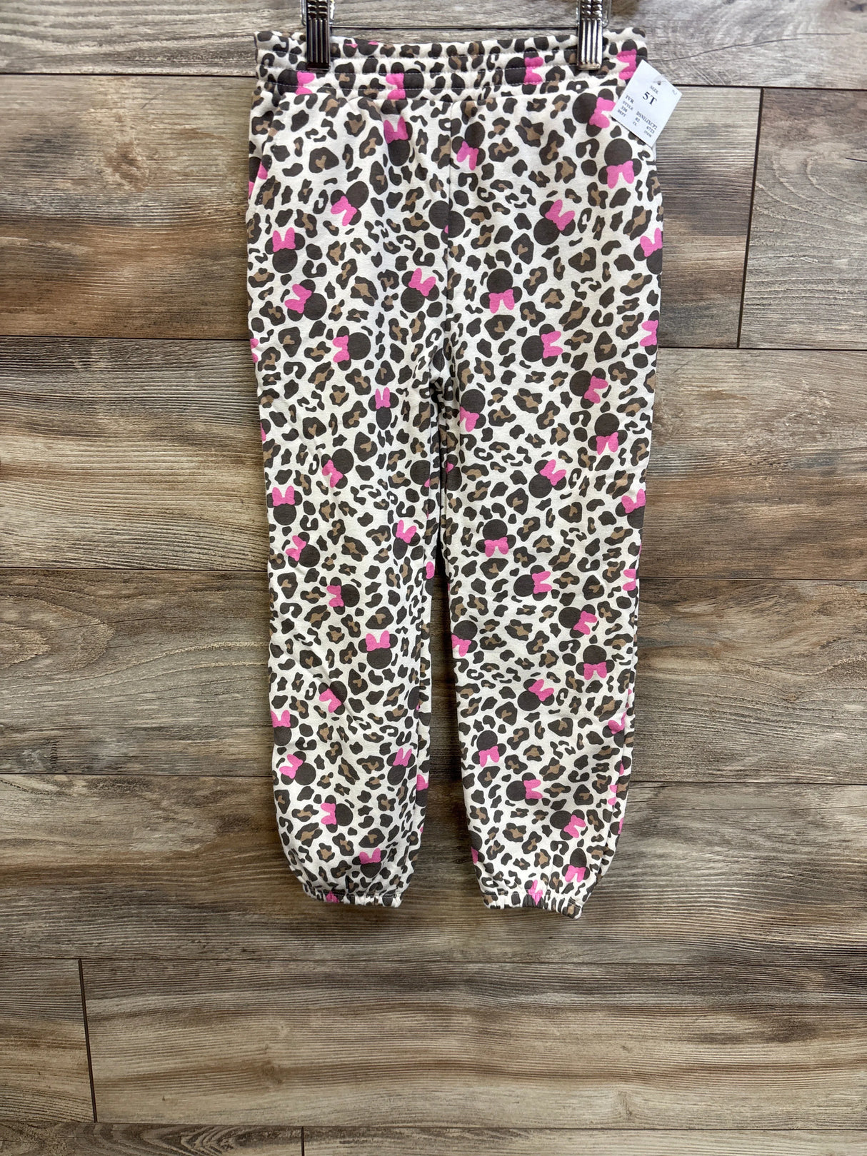 NEW Disney Junior Minnie Mouse Leopard Joggers Tan sz 5T