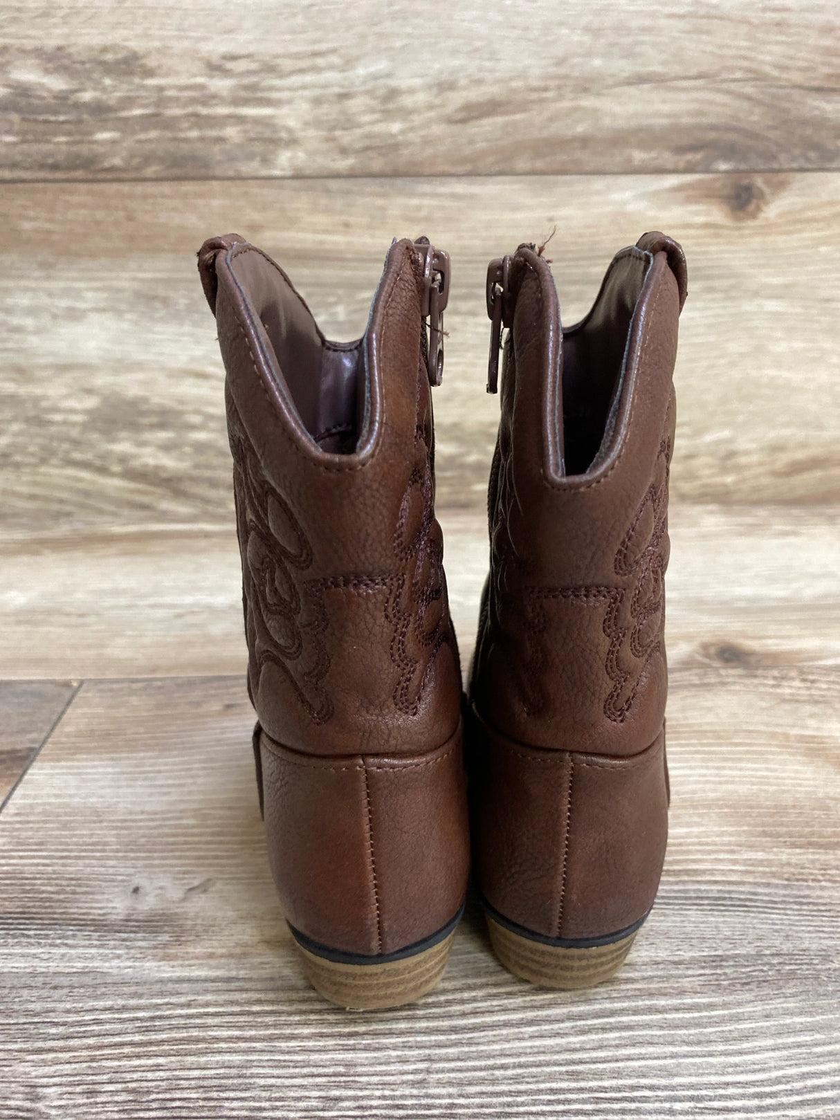 Cat & Jack Memphis Zipper Western Boots Brown sz 7c