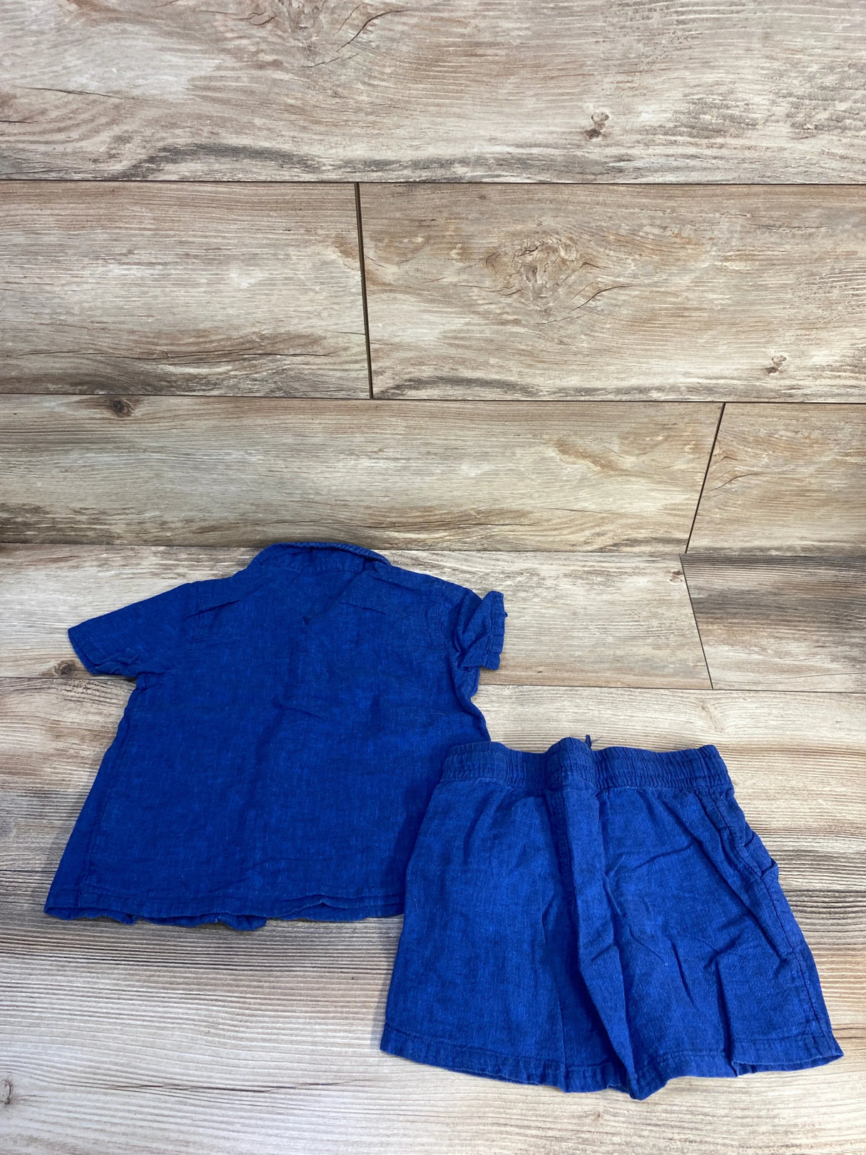Epic Threads 2pc Button-Up Shirt & Shorts Set Blue sz 4T