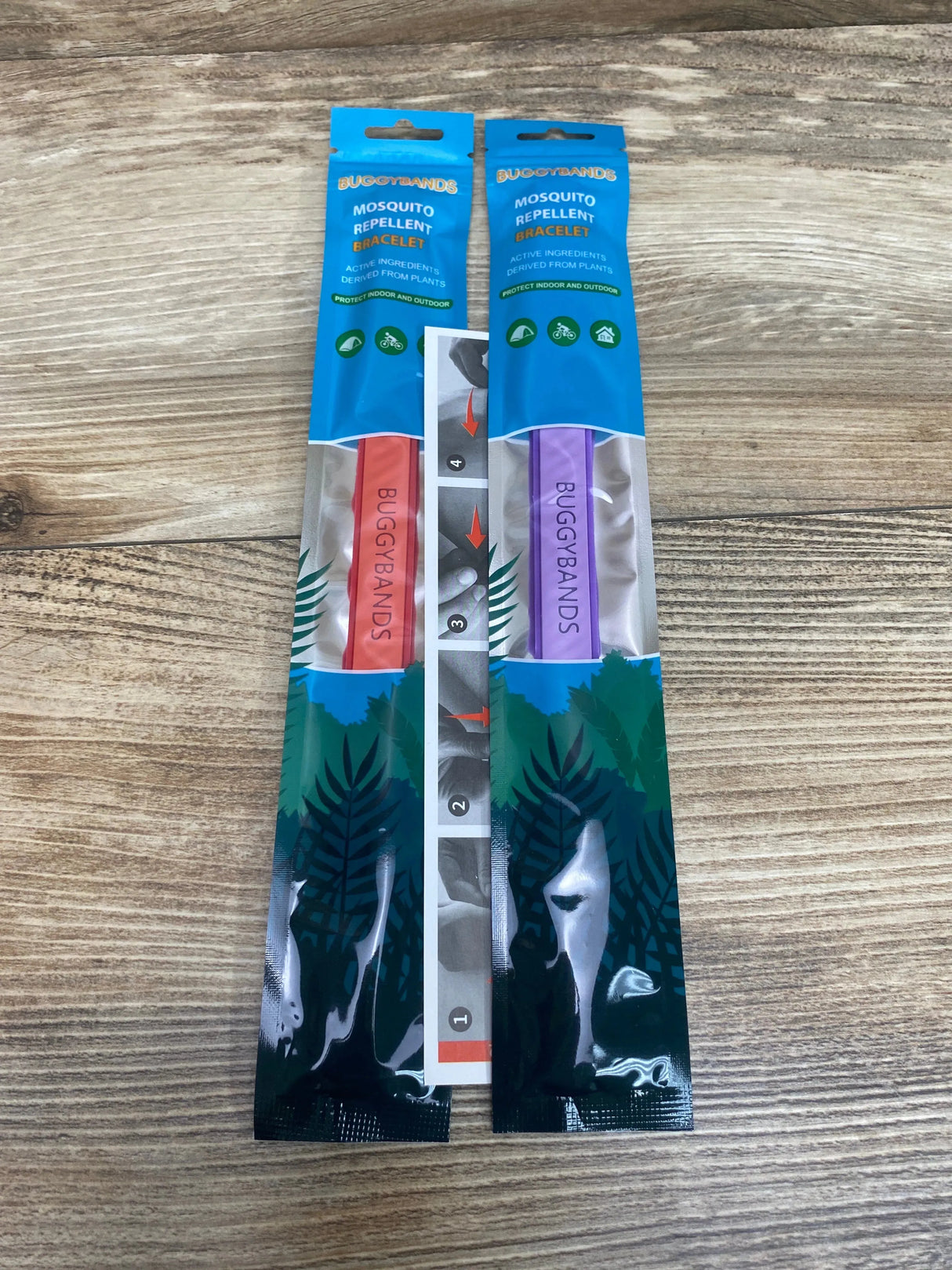 NEW Buggybands 2Pk Silicone Mosquito Repellent Wristbands Red/Purple - Me n Mommy To Be