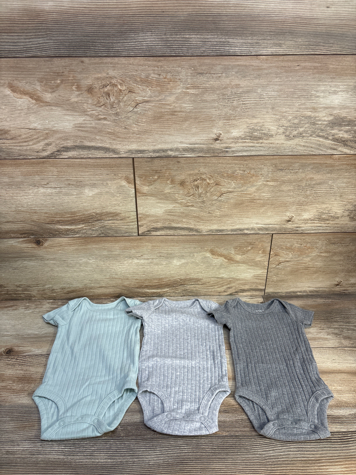 Child Of Mine 3pk Ribbed Bodysuit Set Grey sz 0-3m