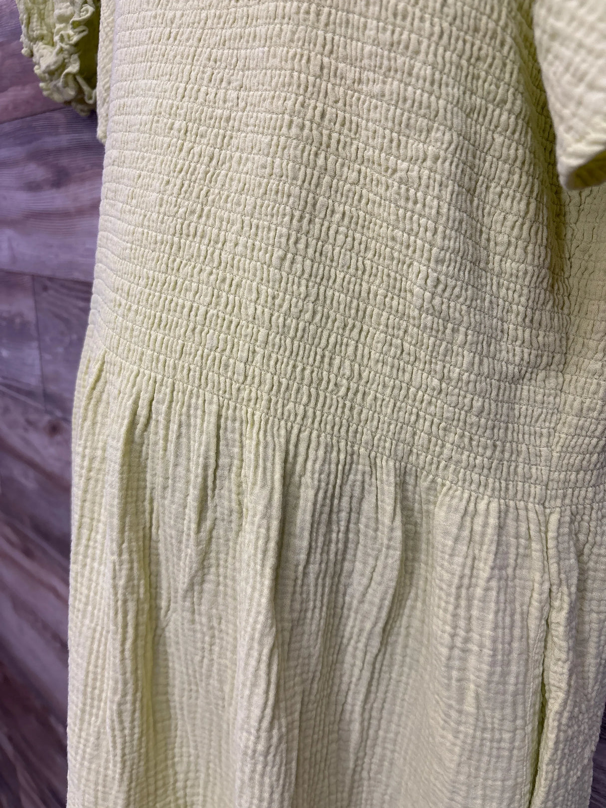 Ivy City Mother & Daughter Set Smocked Dress & Romper Lime sz 1X/3-6m