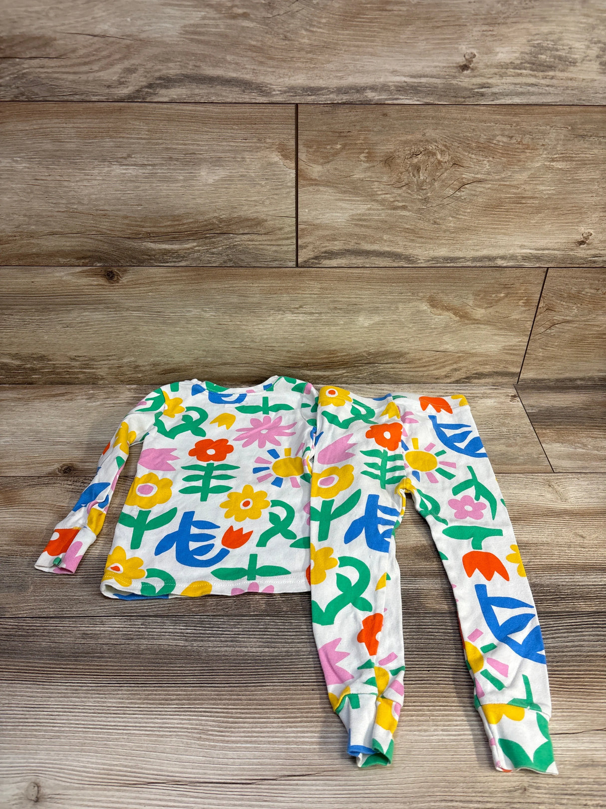 Old Navy 2pc Floral Pajama Set White sz 2T