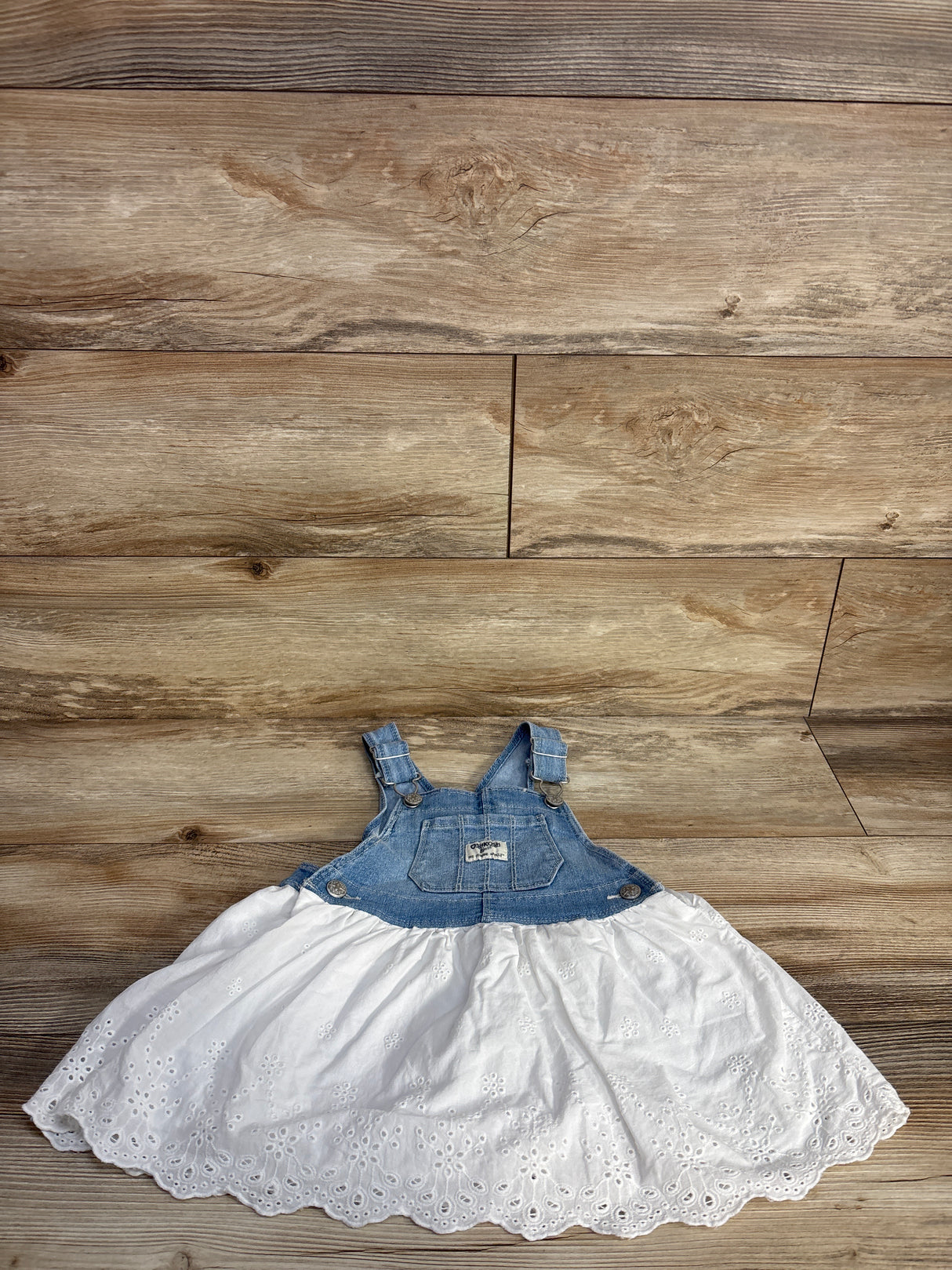 OshKosh Eyelet Trim Denim Skirtall Blue sz 2T