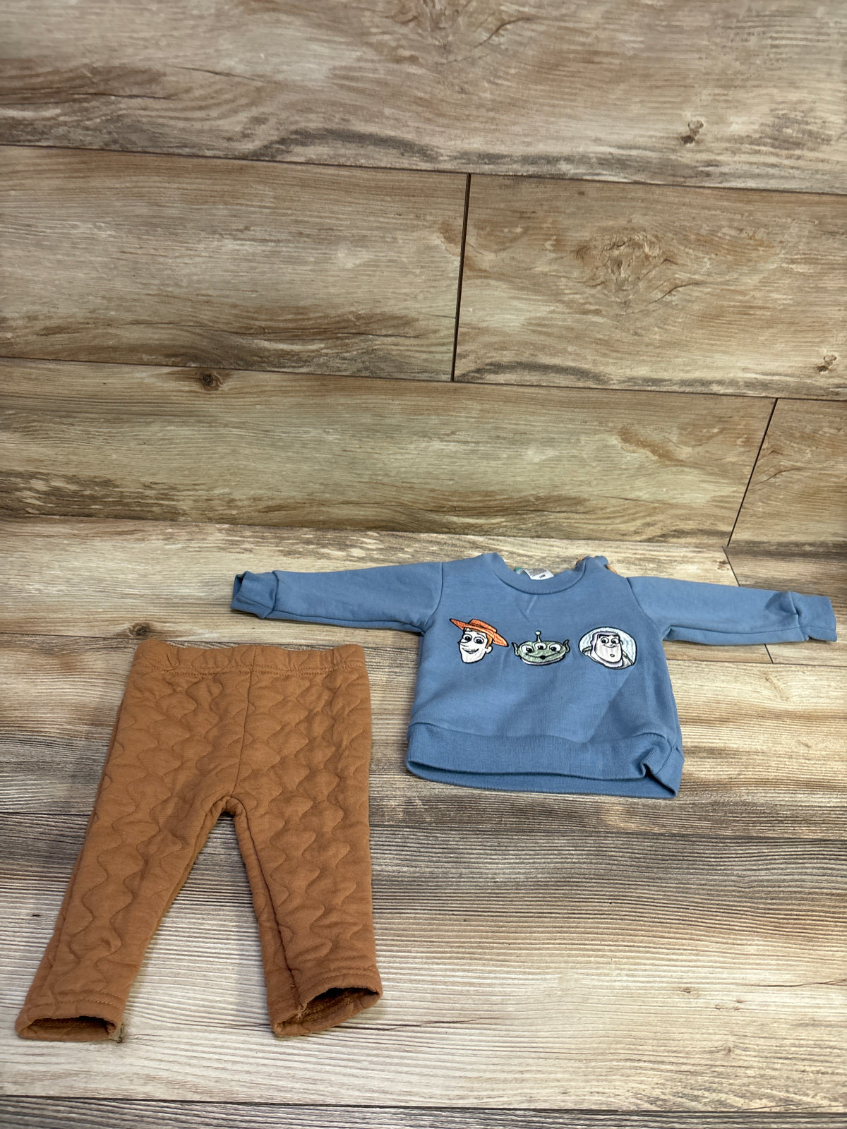 Disney Baby 2pc Toy Story Embroidered Sweatshirt & Pants Set Blue sz 3/6m