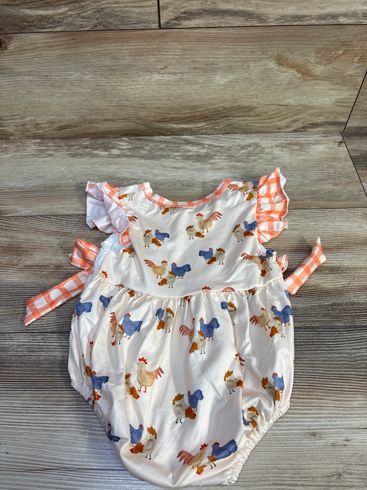 NWOT Adobabirl Smocked Farm Bubble Romper Ivory sz 12-18m