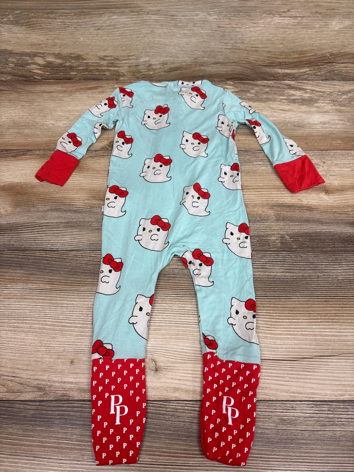 Posh P. x Hello Kitty Ghost Bamboo Convertible Footie Blue sz 6-12m