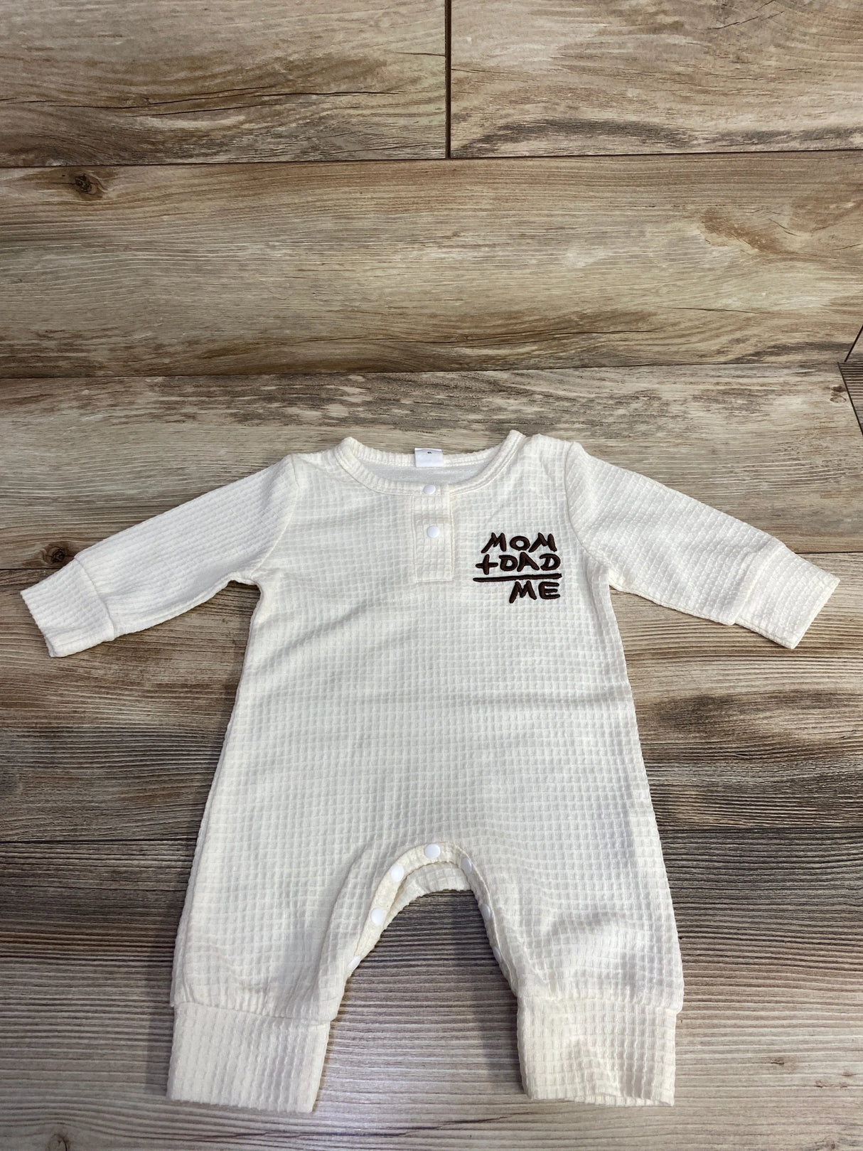 Shein Waffle Knit Mom + Dad & Me Coverall Cream sz 0-1m