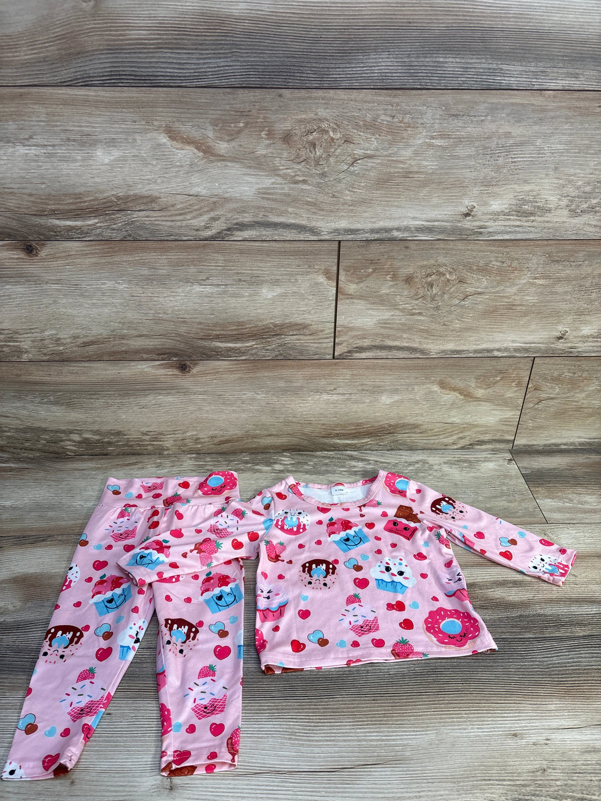 2pc Dessert Pajama Set Pink sz 9-12m