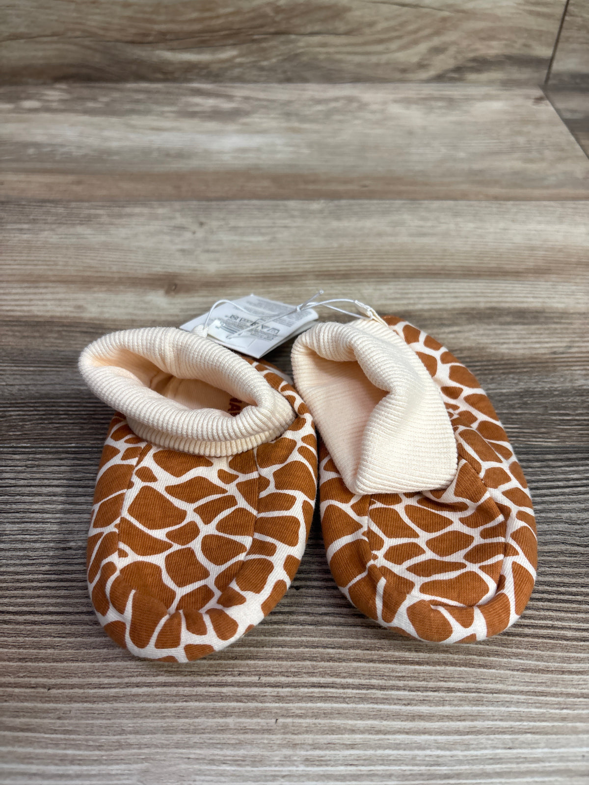 NEW Old Navy Giraffe Print Booties Beige sz 4/5c (18-24m)