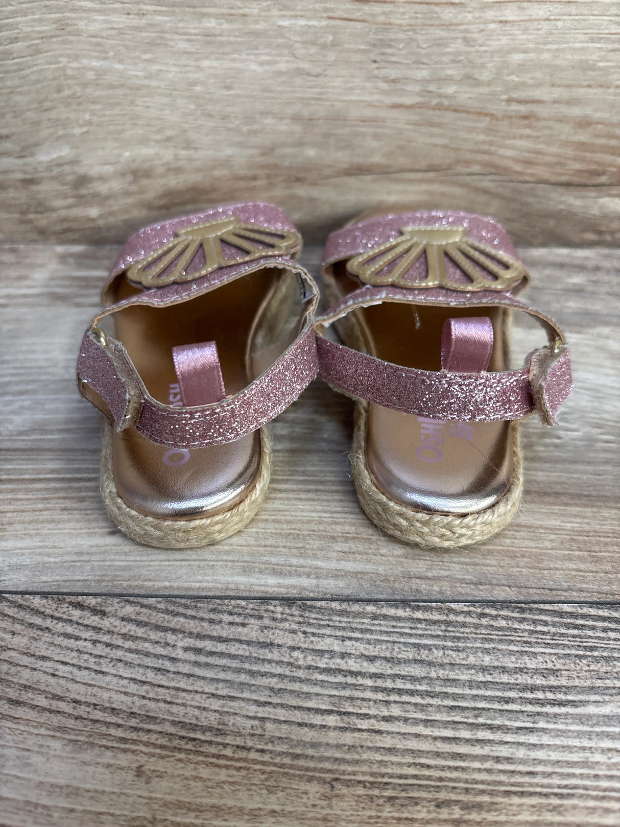 OshKosh Oceana Glittery Espadrille Sandals Pink sz 8c - Me n Mommy To Be