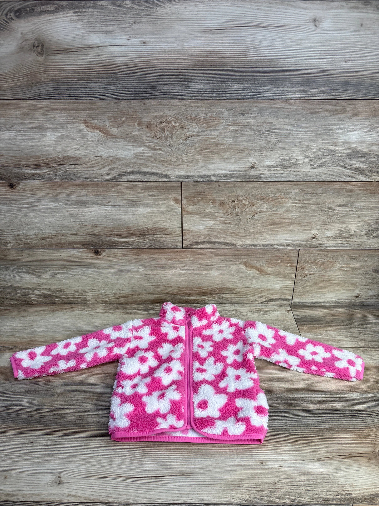 Jumping Beans Sherpa Daisy Full Zip Jacket Pink sz 24m