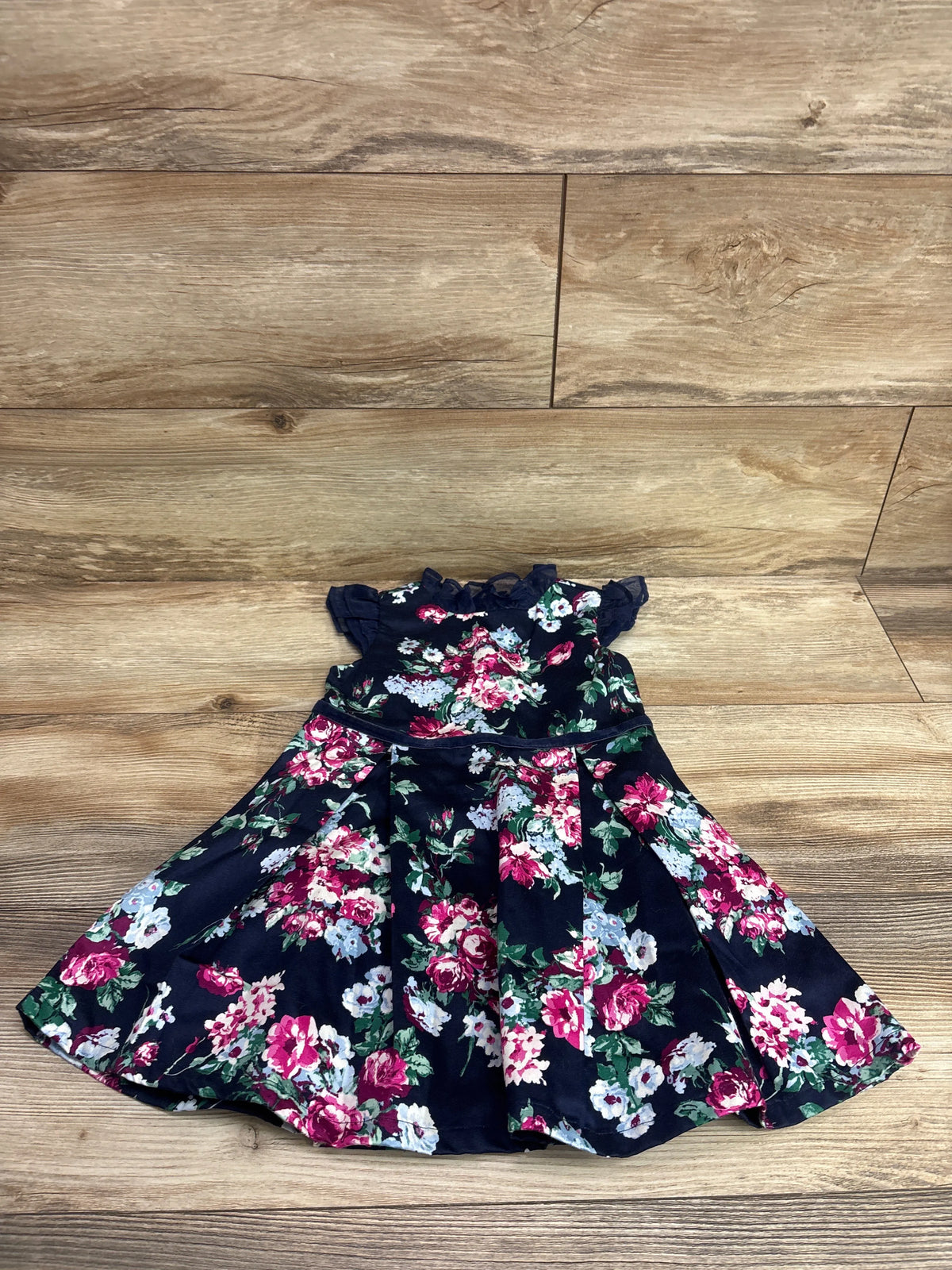 Janie & Jack navy blue floral special occasions dress for toddlers, size 3T