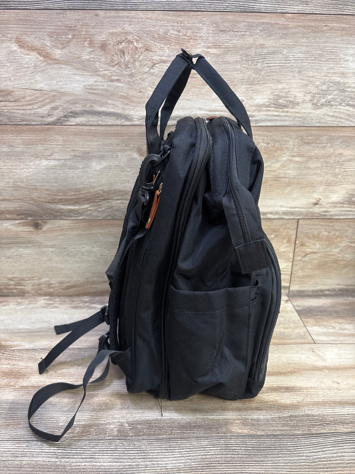 Good Mum Diaper Bag Backpack w/ Changing Station & Sunshade Black