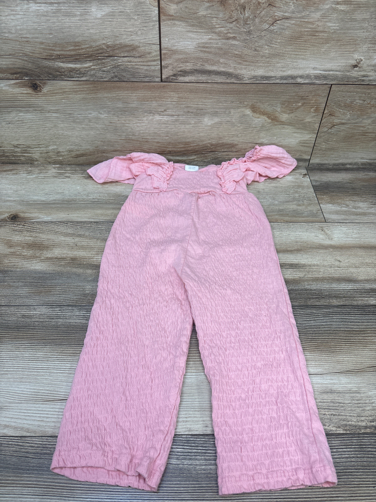 Zara Gauze Flutter Sleeve Jumpsuit Pink sz 3T