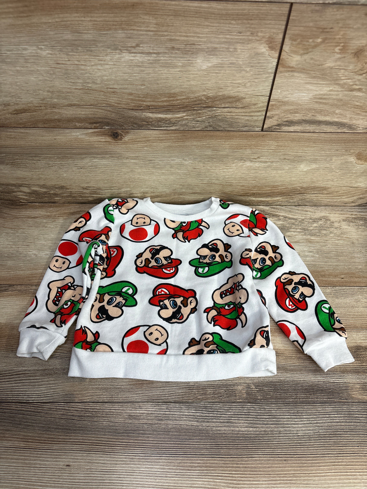 Super Mario Bros Sweatshirt White sz 3T