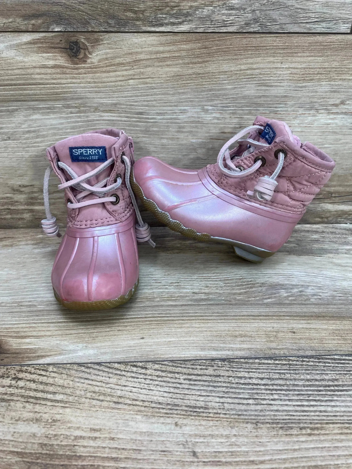Sperry Saltwater Duck Boots Pink Sz 6c - Me n Mommy To Be