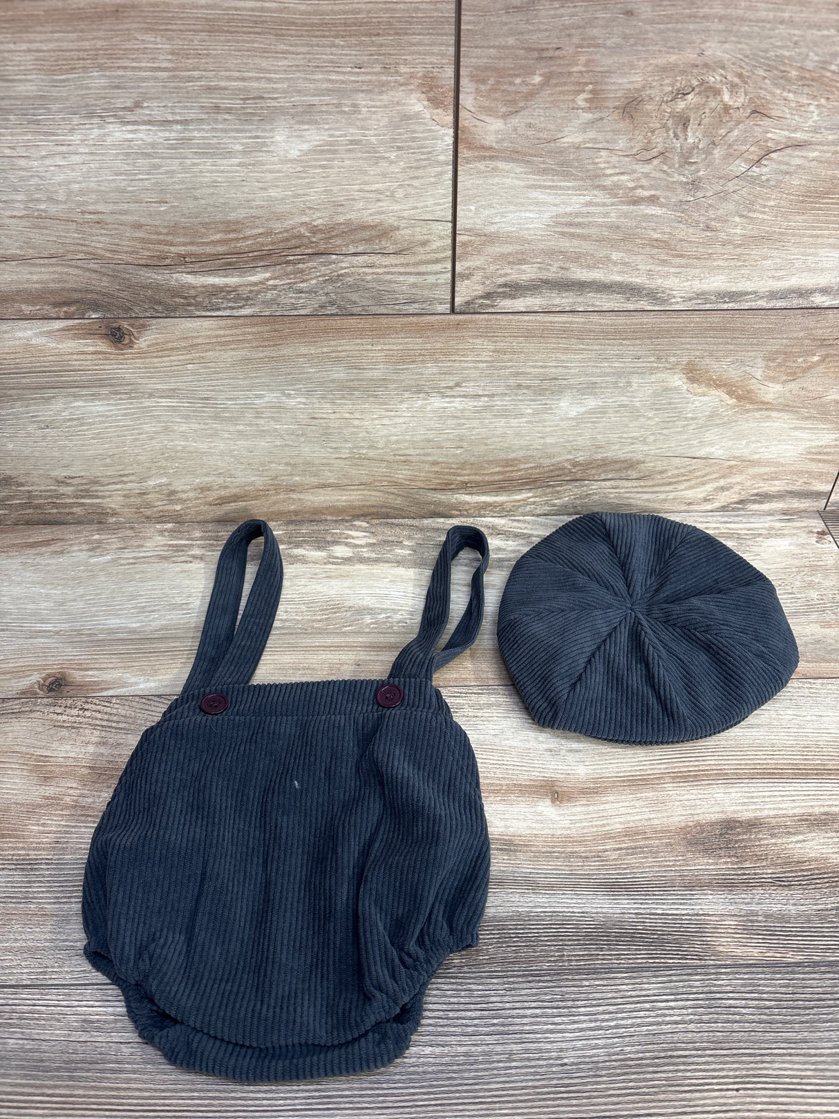 So Dorable 2pc Cord Hat & Jumper Set Grey sz 0-6m