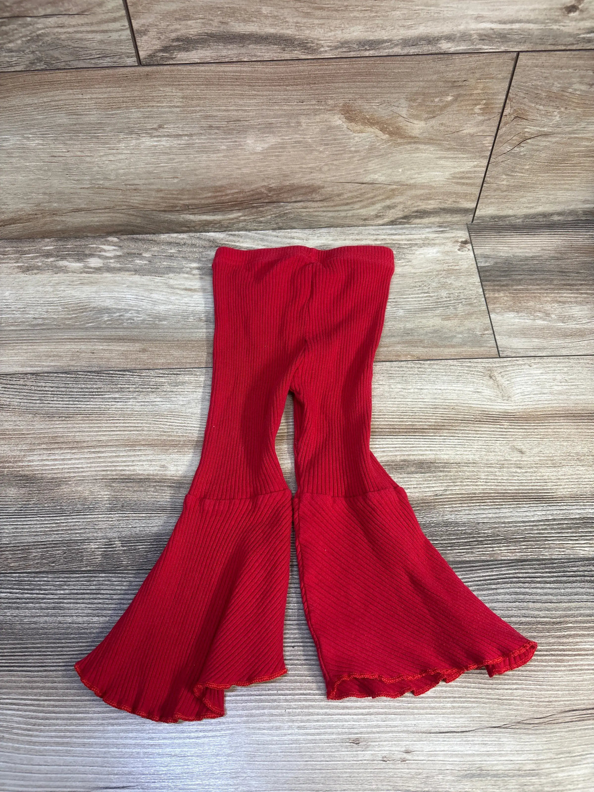 Ribbed Bell Bottom Leggings Red sz 12-18m