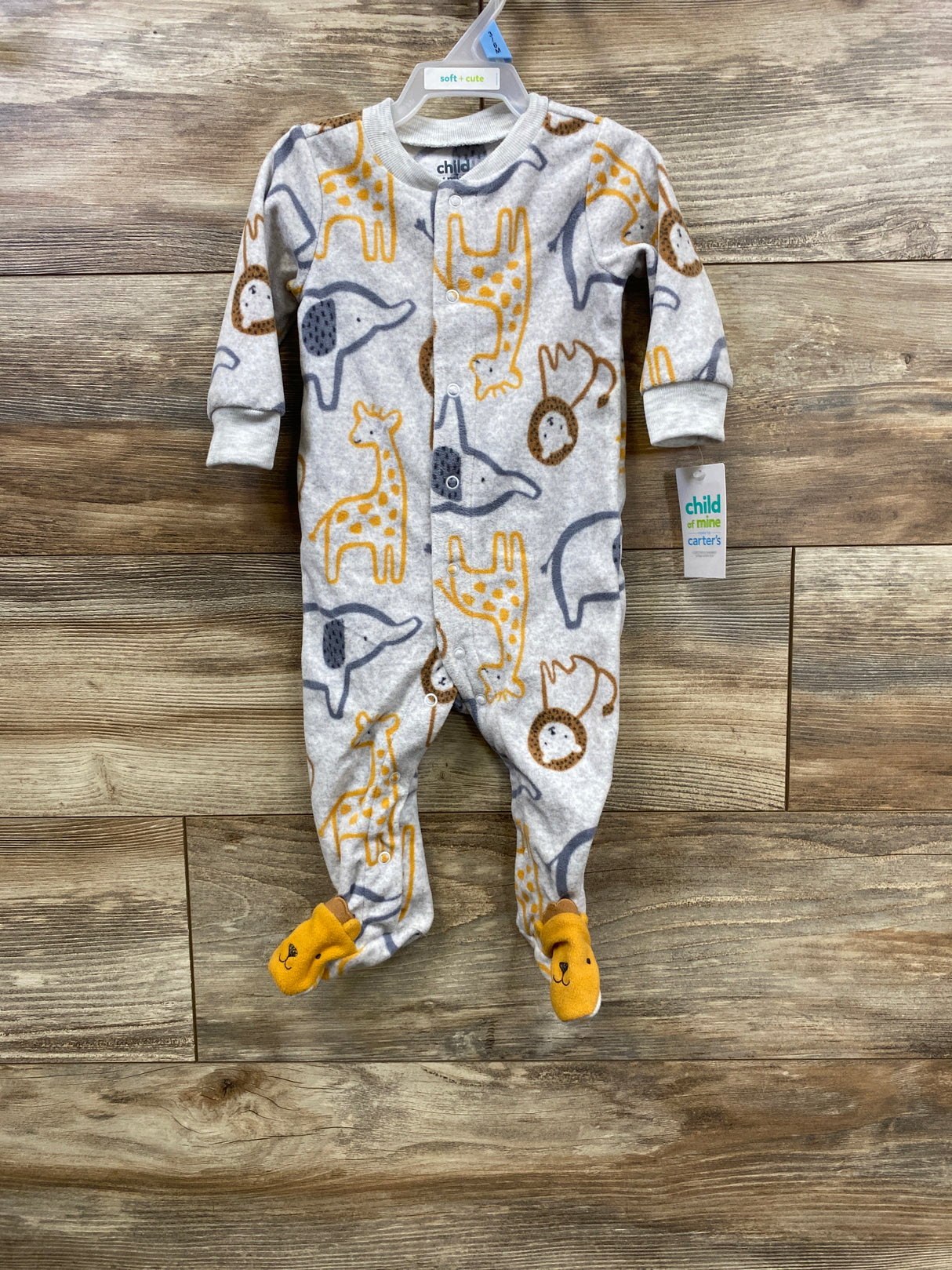 NEW Child Of Mine Animal Blanket Sleeper Grey sz 3-6m