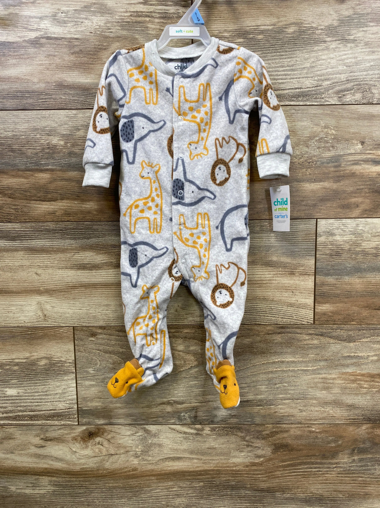 NEW Child Of Mine Animal Blanket Sleeper Grey sz 3-6m