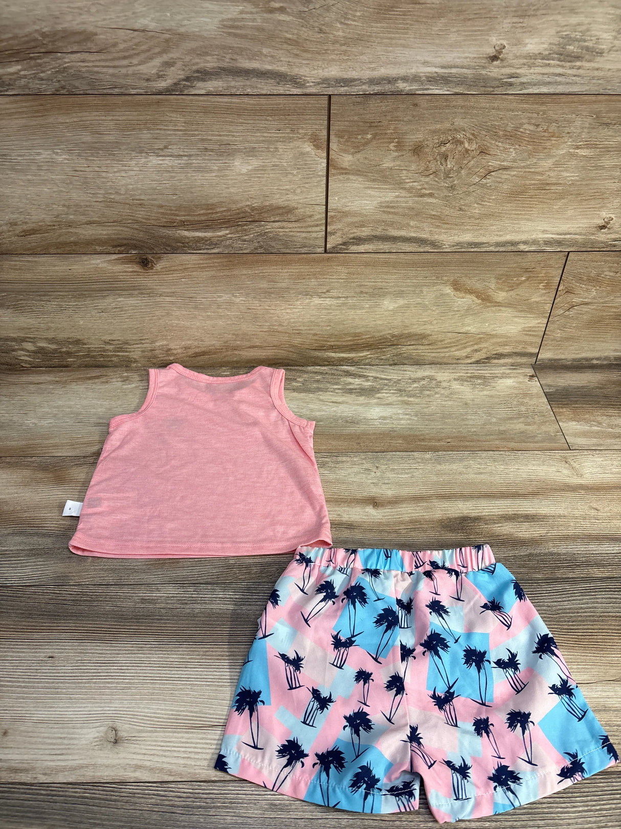 Shein 2pc Tank Top & Shorts Pink sz 12-18m - Me n Mommy To Be