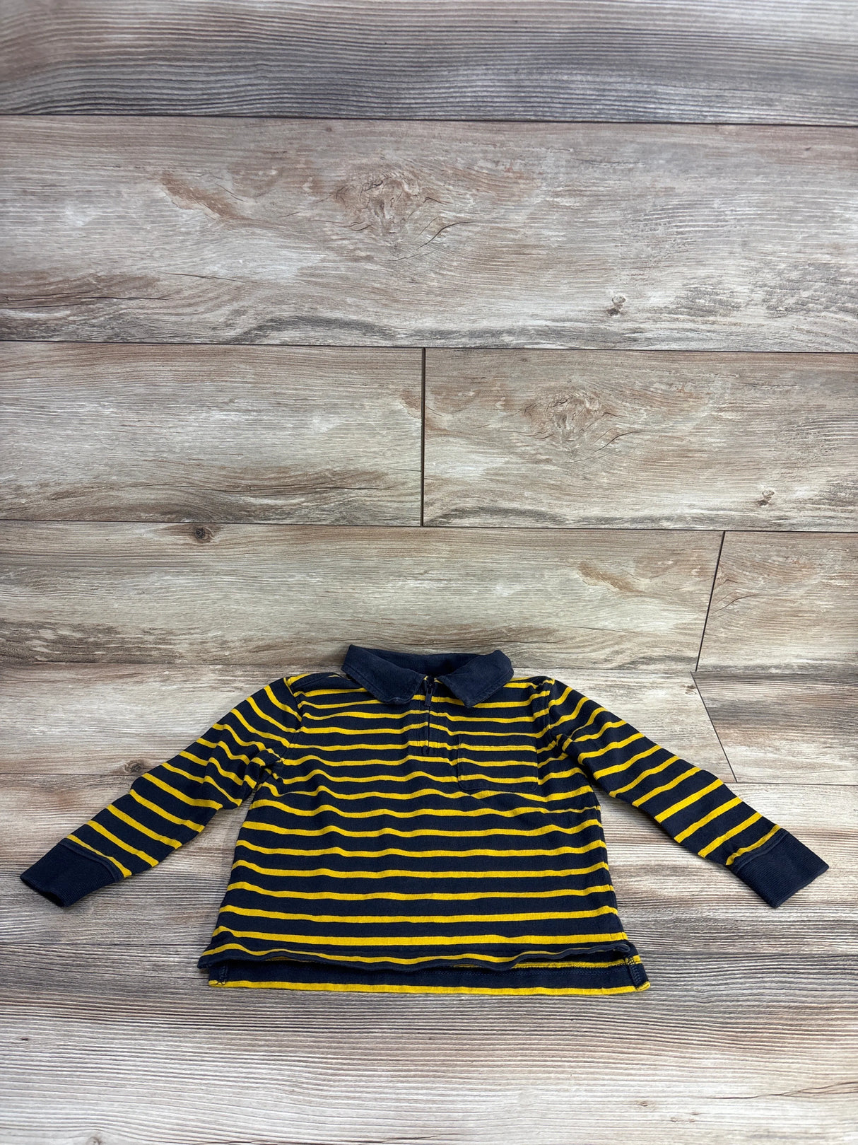 Old Navy Striped 1/4 Zip Polo Shirt Navy sz 4T