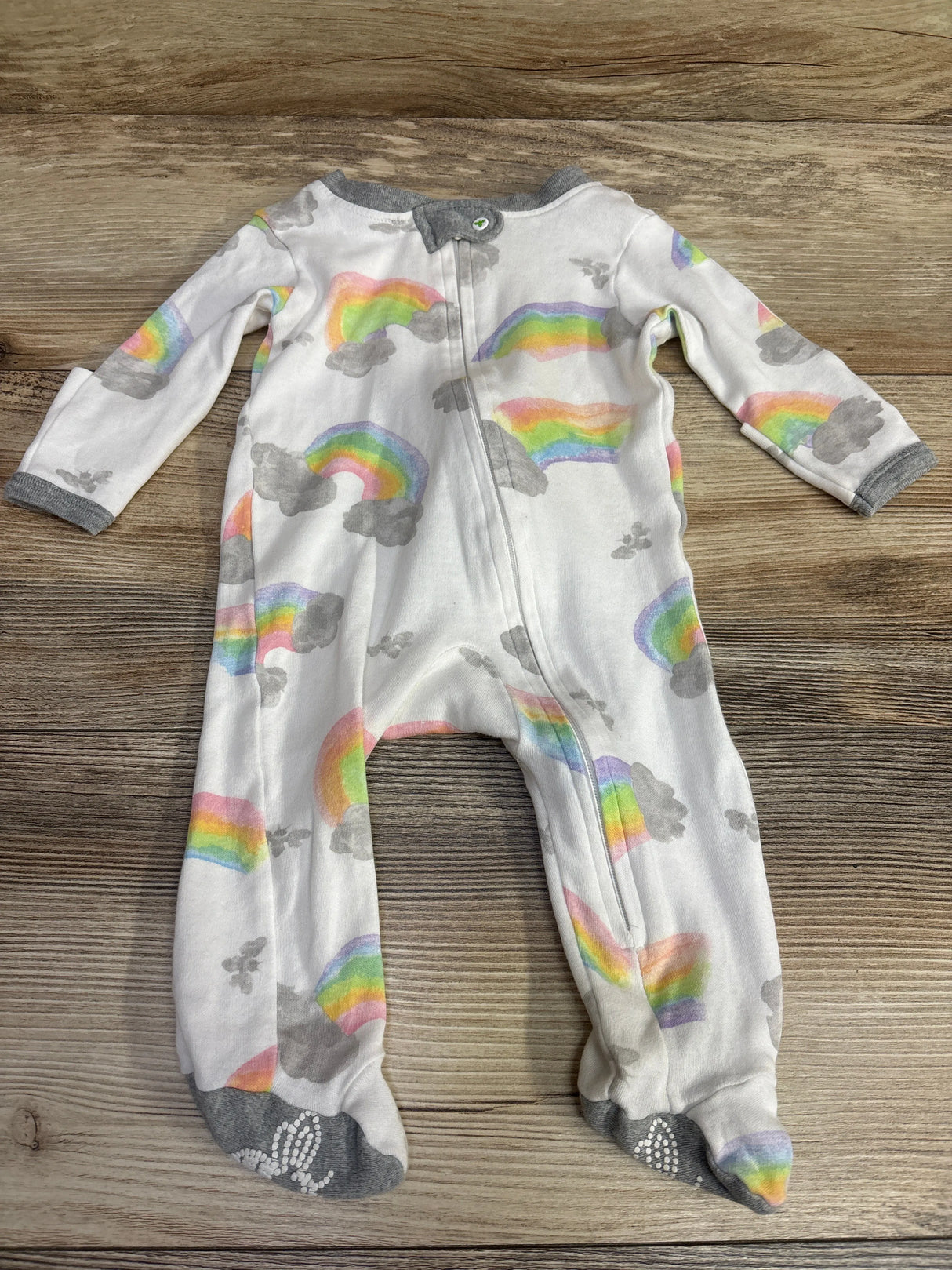 Burt's Bees Baby Rainbow Sleeper White sz 0-3m