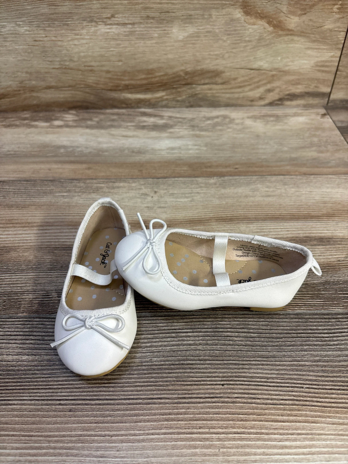 Cat & Jack Nora Slip-On Ballet Flats White sz 6c