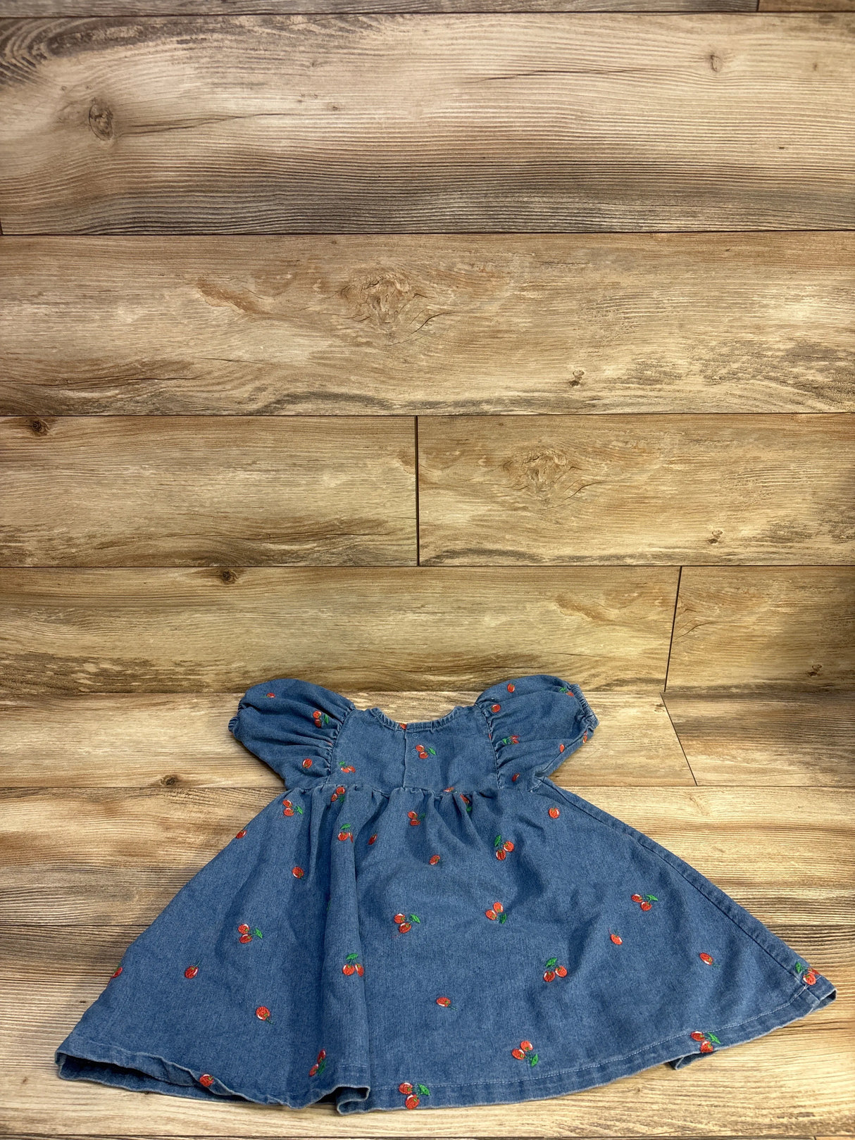 RZ by Rachel Zoe Embroidered Cherry Chambray Dress Blue sz 2T