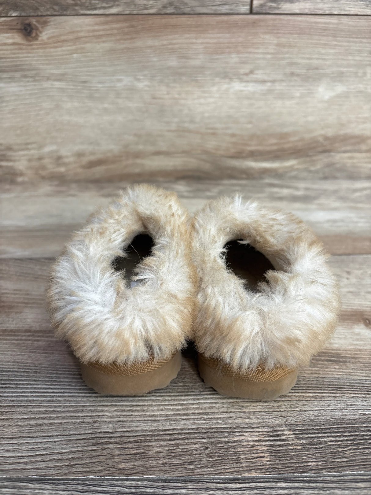 Cat & Jack Faux Fur Slippers Brown sz 5c