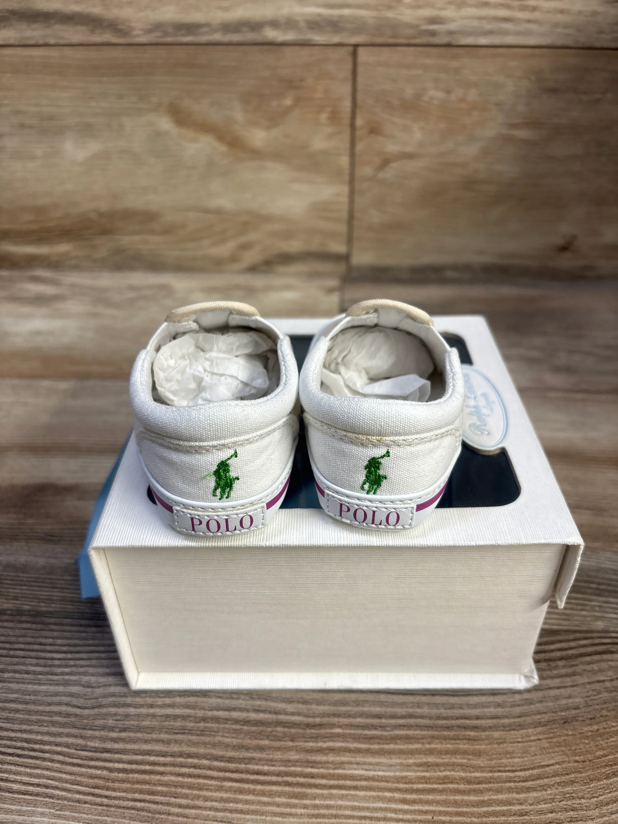 NEW Ralph Lauren Harbor Slip-On Oxfordcloth Crib Shoes White sz 3c