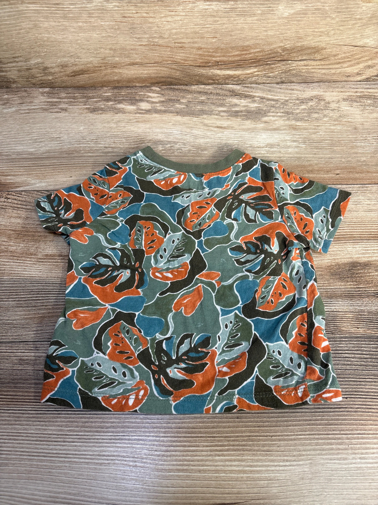 Old Navy Short Sleeve Leaf Print Shirt Blue sz 18-24m