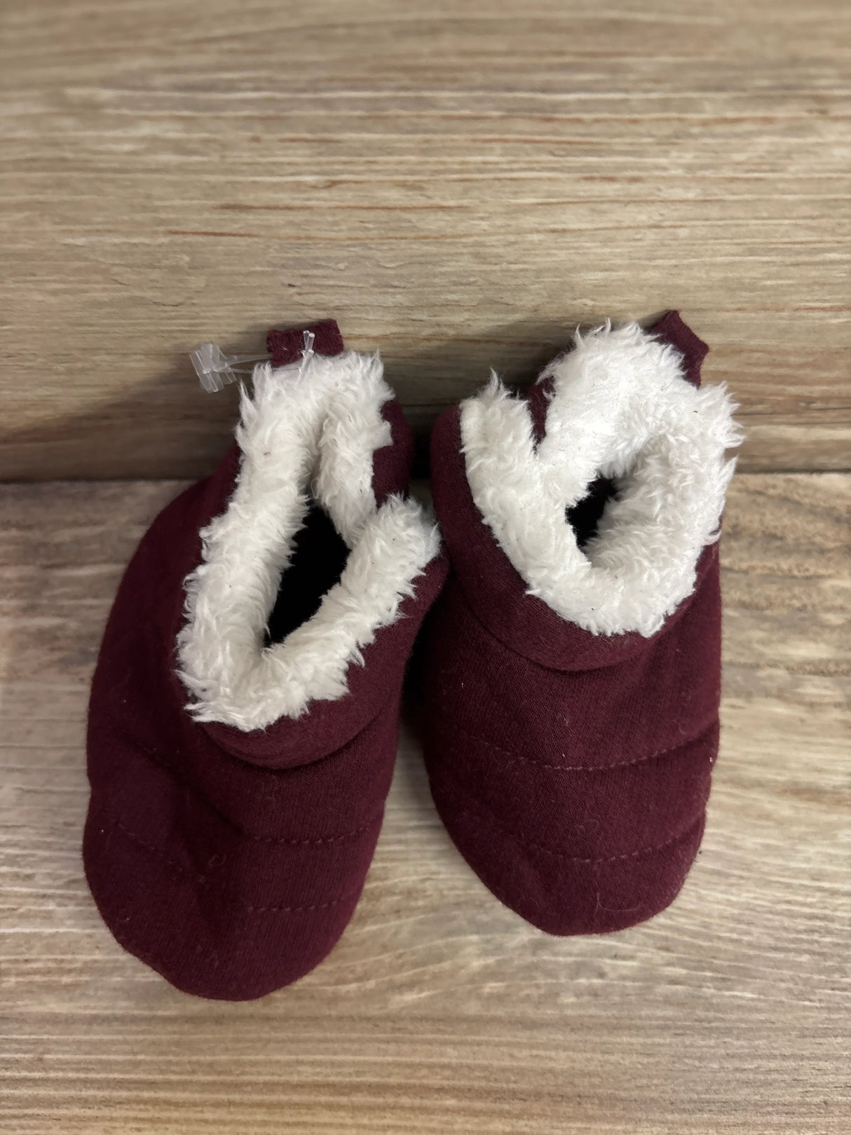 Faux Fur Lined Soft Sole Booties Maroon sz 2/3c